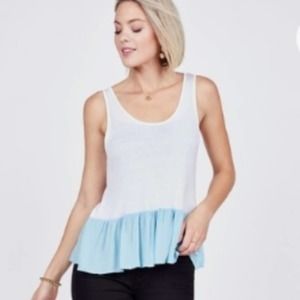 C&C California Color Block Peplum Tank Top M